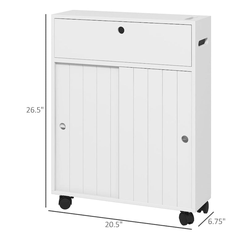 Small Bathroom Storage Cabinet with Paper Holes