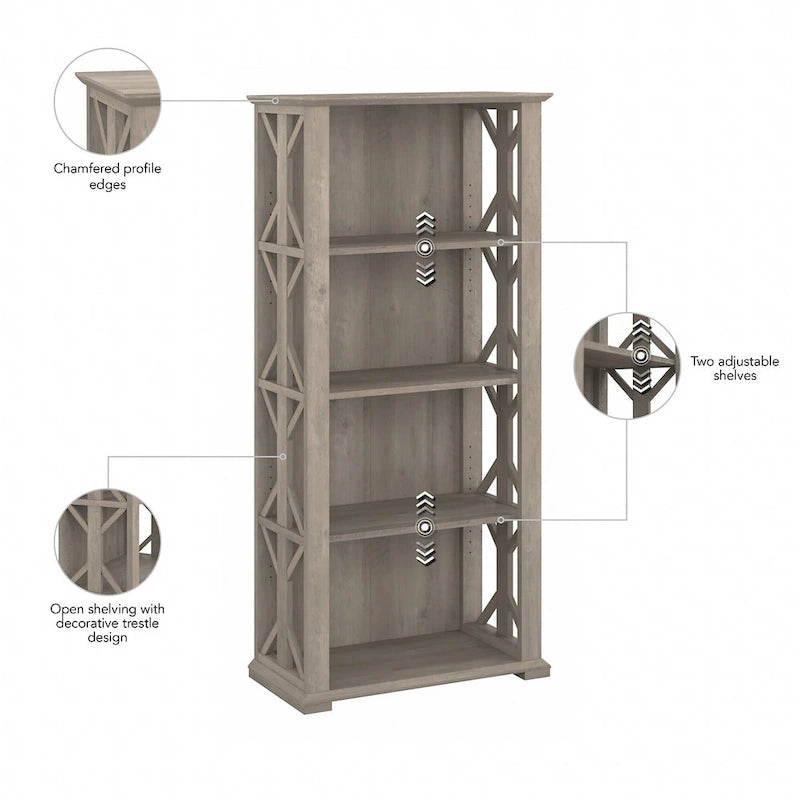 4 Shelf Farmhouse Bookcase