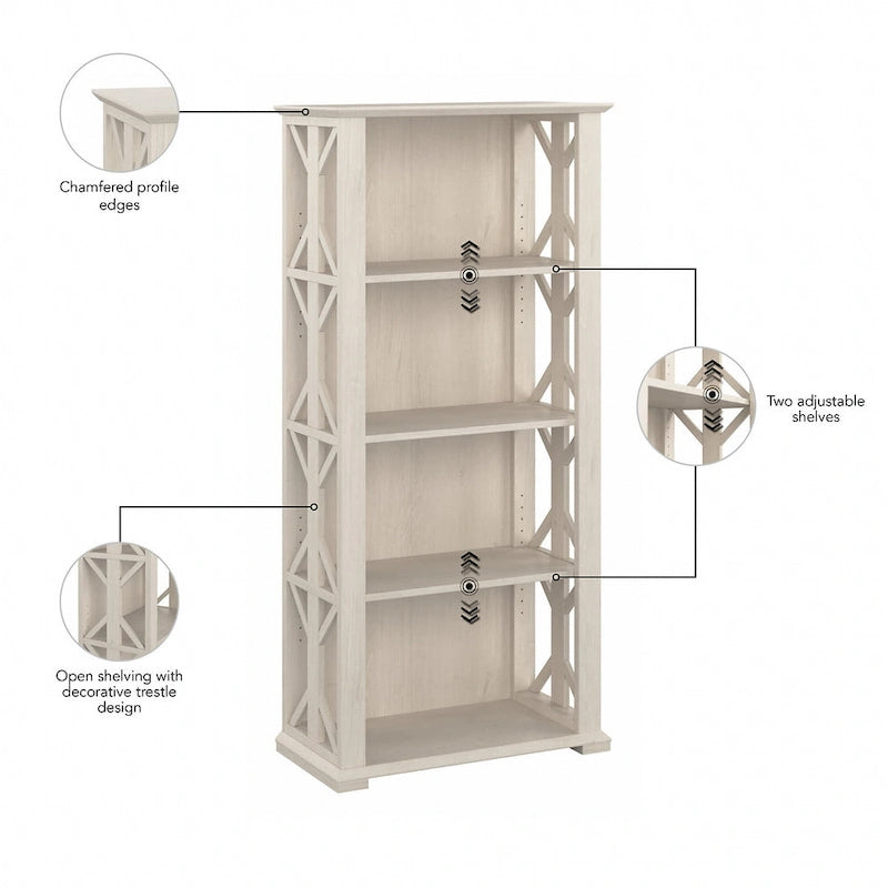 4 Shelf Farmhouse Bookcase