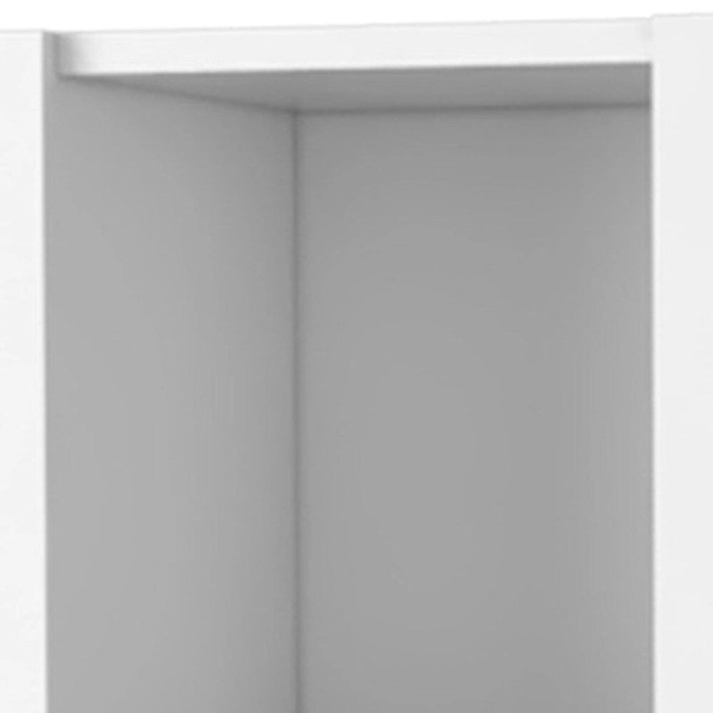 59" White Wood Wall Mounted Accent Cabinet with Four Doors