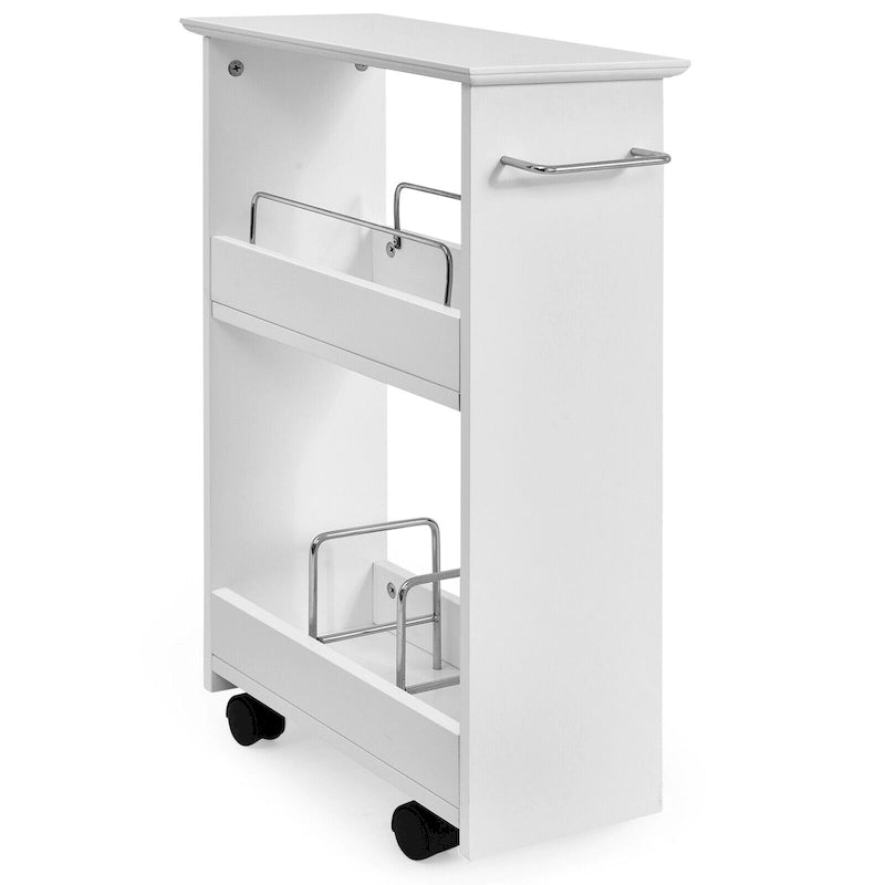 Slim Rolling Storage Cart 3-Tier Bathroom Cabinet Mobile