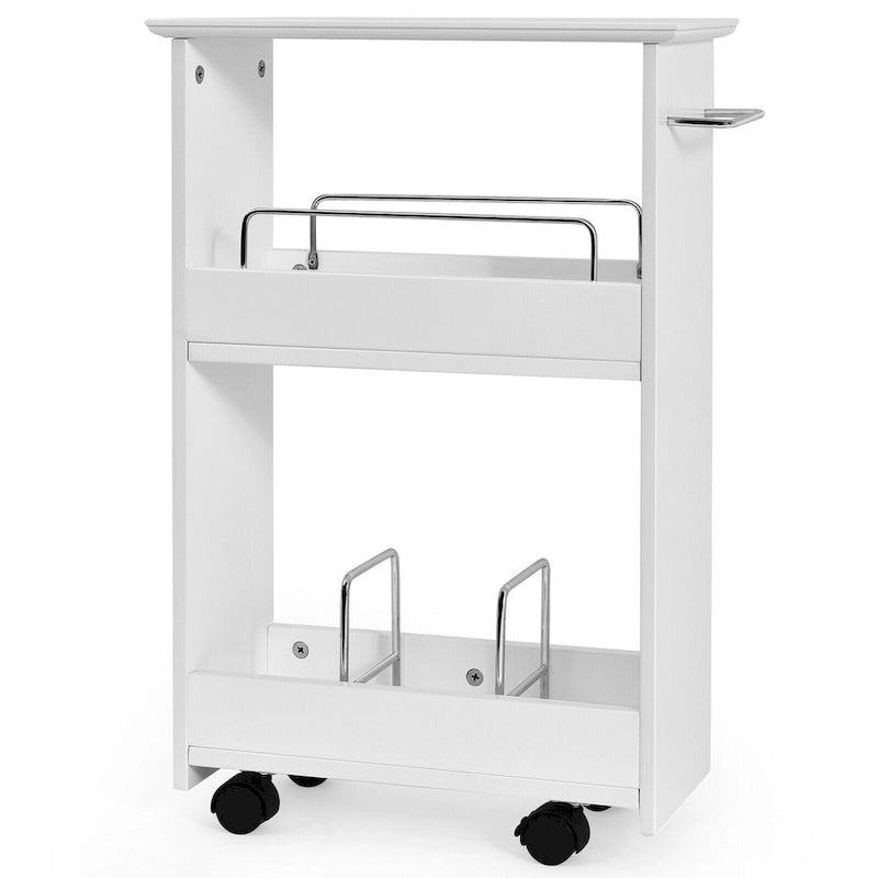 Slim Rolling Storage Cart 3-Tier Bathroom Cabinet Mobile