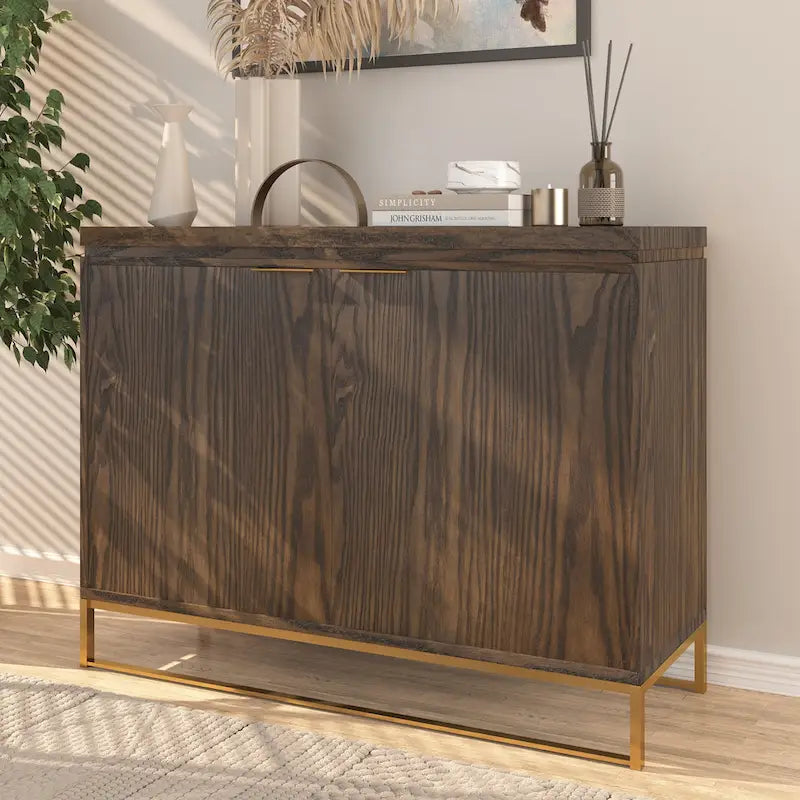 Wood 2-Door Accent Cabinet