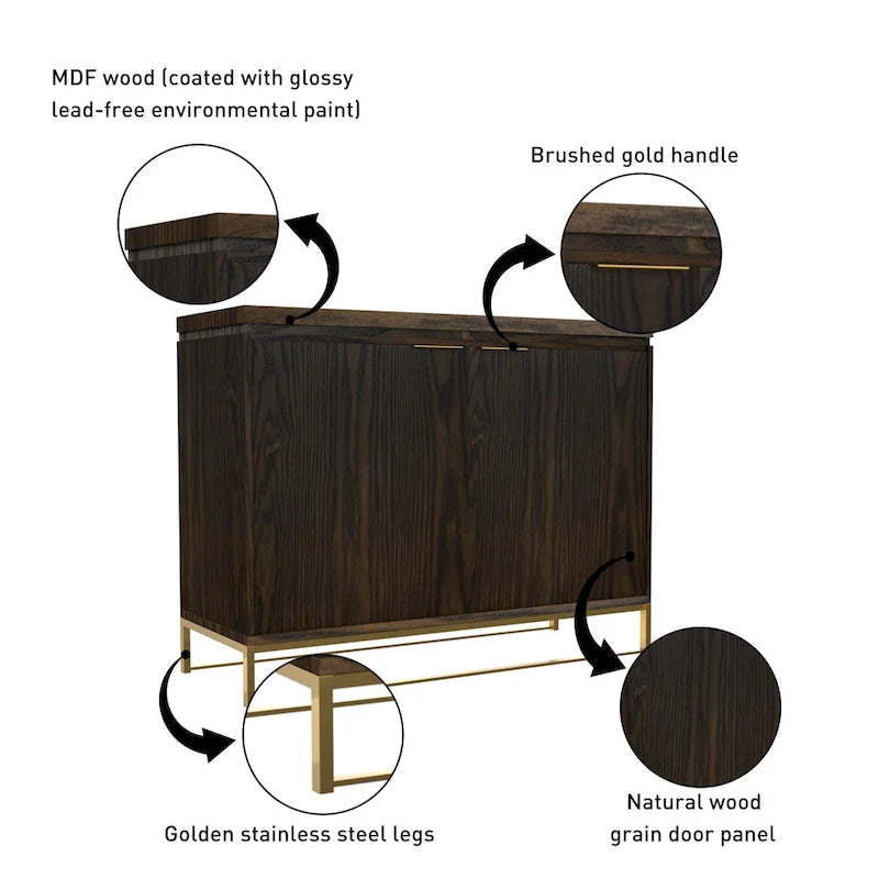 Wood 2-Door Accent Cabinet