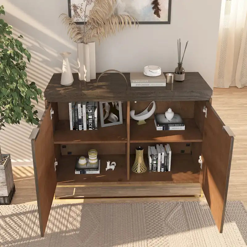 Wood 2-Door Accent Cabinet