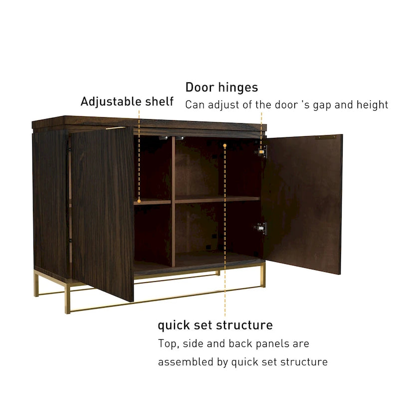 Wood 2-Door Accent Cabinet