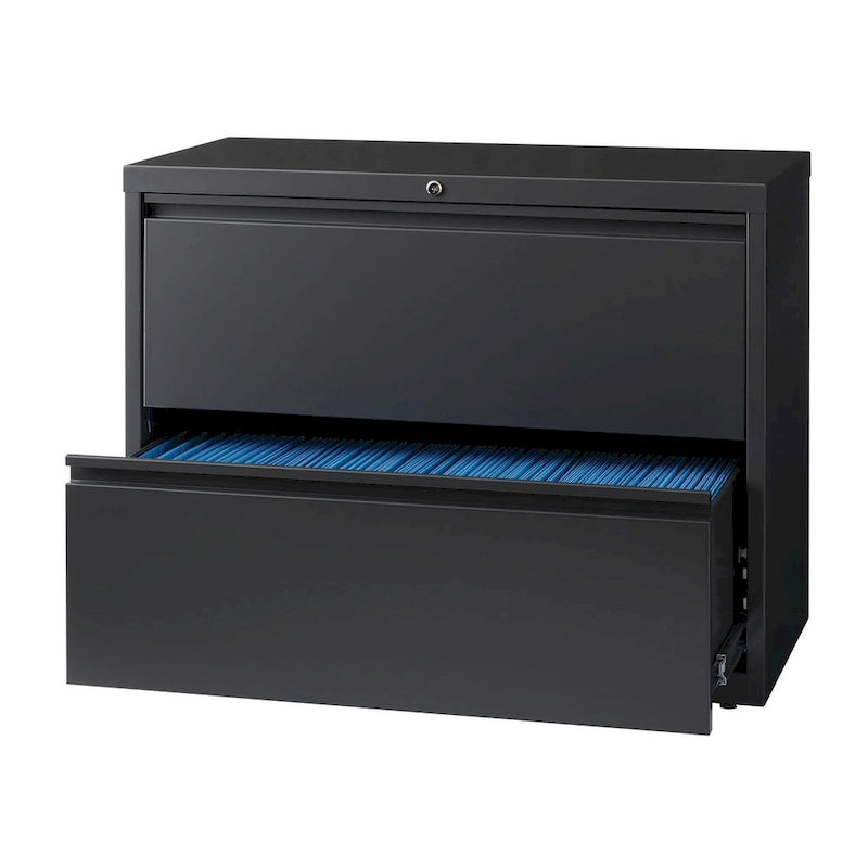 36-Inch Wide 2-Drawer Lateral File Cabinet - Charcoal
