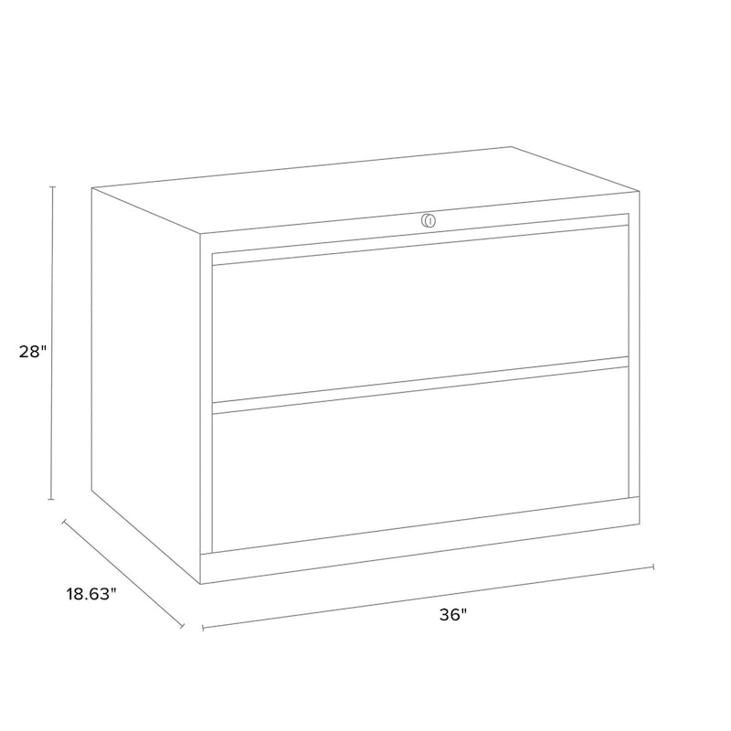36-Inch Wide 2-Drawer Lateral File Cabinet - Charcoal
