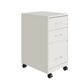3-Drawer Mobile Metal File Cabinet, Pearl White