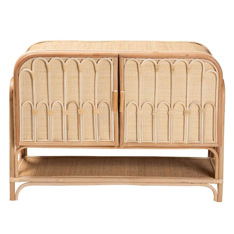 Bohemian Natural Rattan 2-Door Storage Cabinet