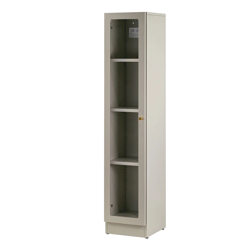 59-Inch Grey Metal Cabinet with Clear Door
