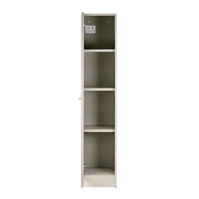 59-Inch Grey Metal Cabinet with Clear Door
