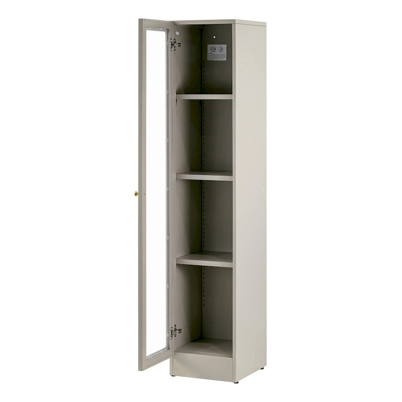 59-Inch Grey Metal Cabinet with Clear Door
