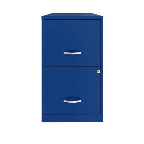 18in. 2-Drawer Metal File Cabinet - Blue