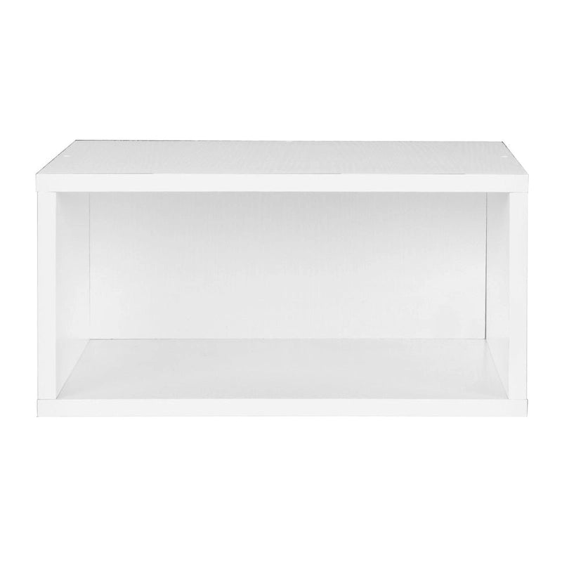 Half Size Stackable Storage Cube - White Wood Grain