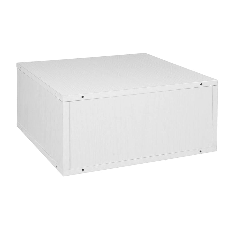 Half Size Stackable Storage Cube - White Wood Grain