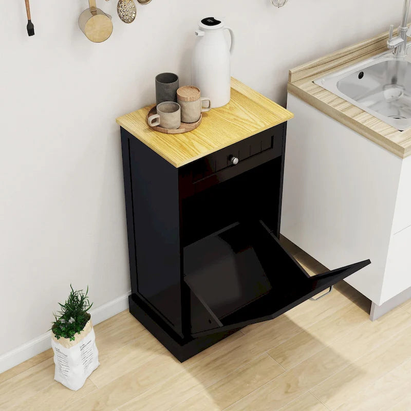 1-Drawer, 1-Compartment Tilt-Out Trash Cabinet - Kitchen Trash Cabinet