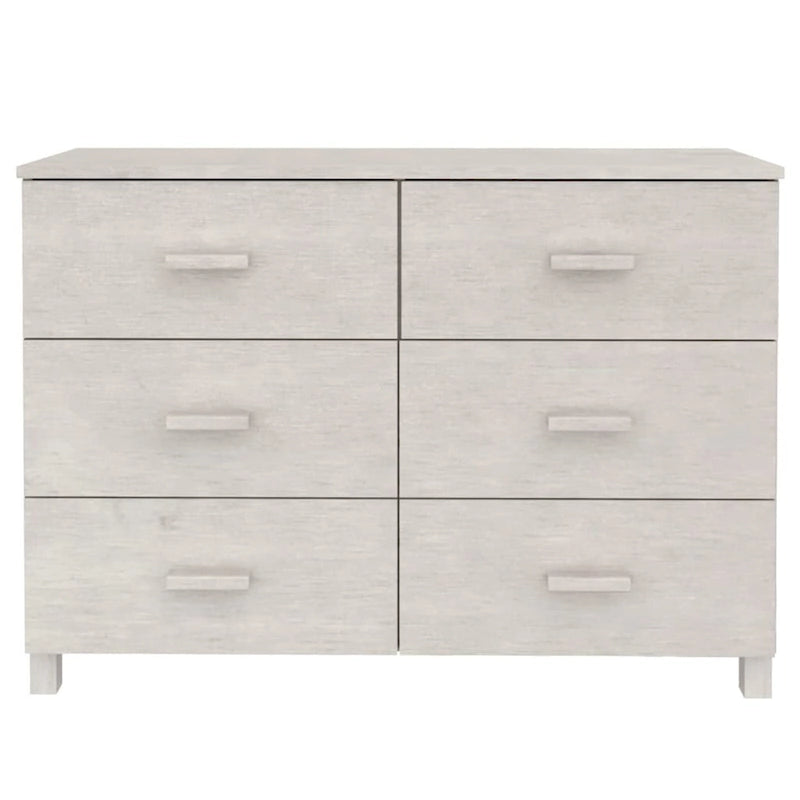 Solid Wood Pine Sideboard with 6 Drawers - 44.5 x 15.7 x 31.5"
