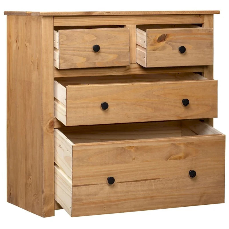 Sideboard Drawer Cupboard for Bedroom Storage Cabinet Pine - 31.5 x 15.7 x 32.7