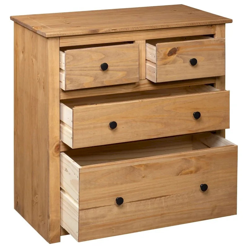 Sideboard Drawer Cupboard for Bedroom Storage Cabinet Pine - 31.5 x 15.7 x 32.7