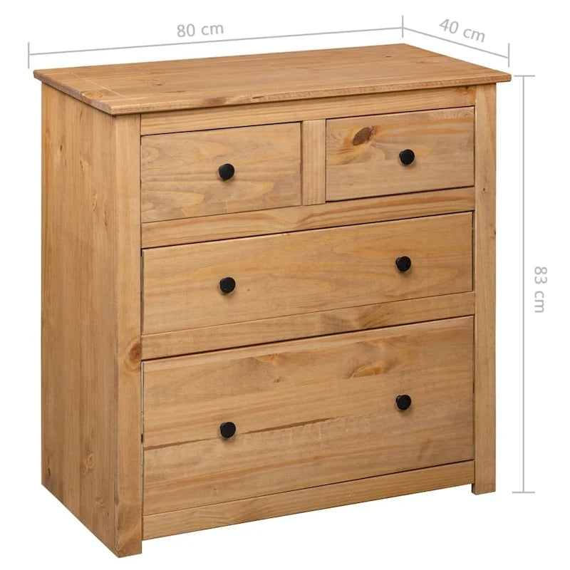 Sideboard Drawer Cupboard for Bedroom Storage Cabinet Pine - 31.5 x 15.7 x 32.7