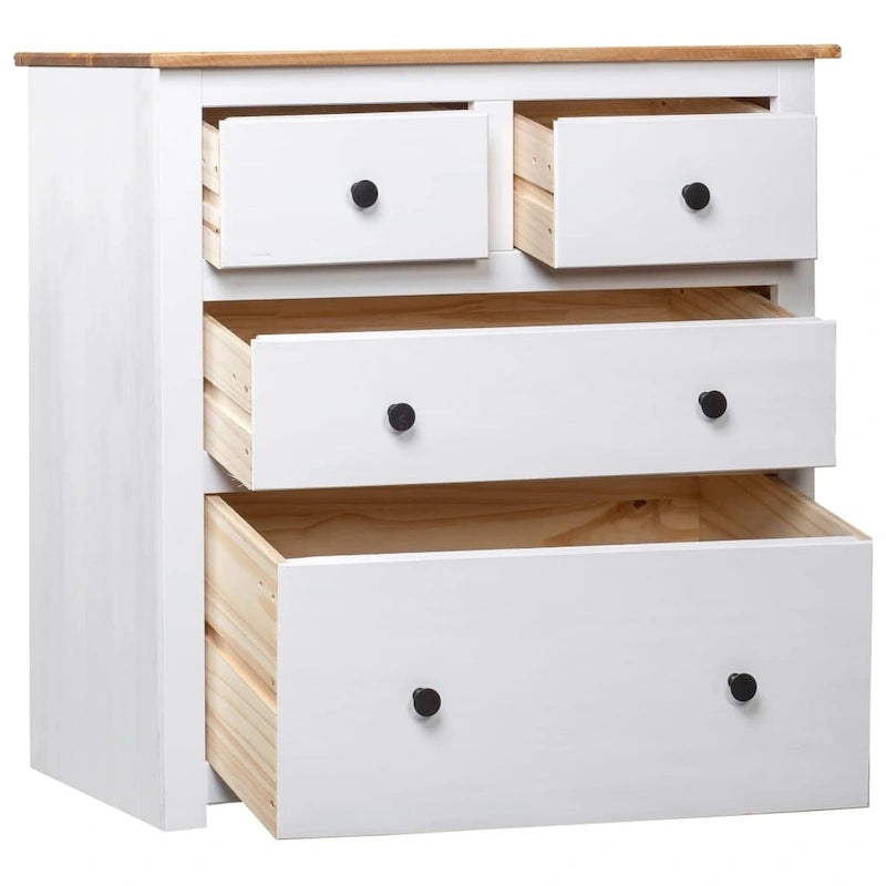 Sideboard Drawer Cupboard for Bedroom Storage Cabinet Pine - 31.5 x 15.7 x 32.7