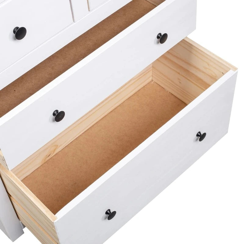 Sideboard Drawer Cupboard for Bedroom Storage Cabinet Pine - 31.5 x 15.7 x 32.7
