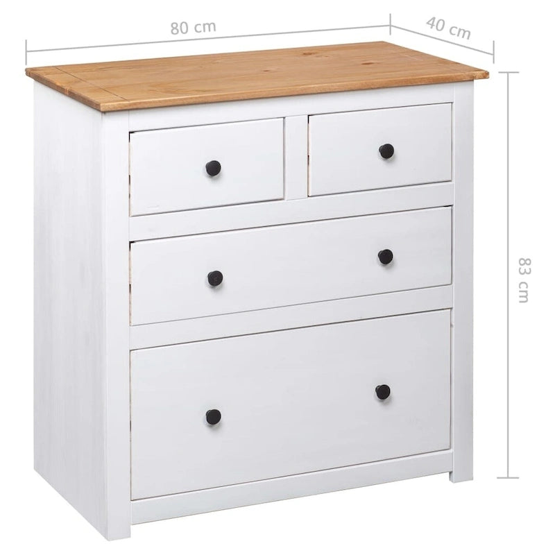 Sideboard Drawer Cupboard for Bedroom Storage Cabinet Pine - 31.5 x 15.7 x 32.7