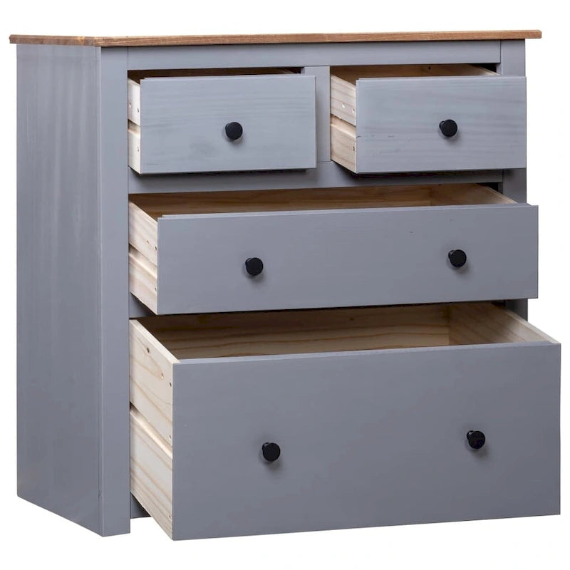 Sideboard Drawer Cupboard for Bedroom Storage Cabinet Pine - 31.5 x 15.7 x 32.7