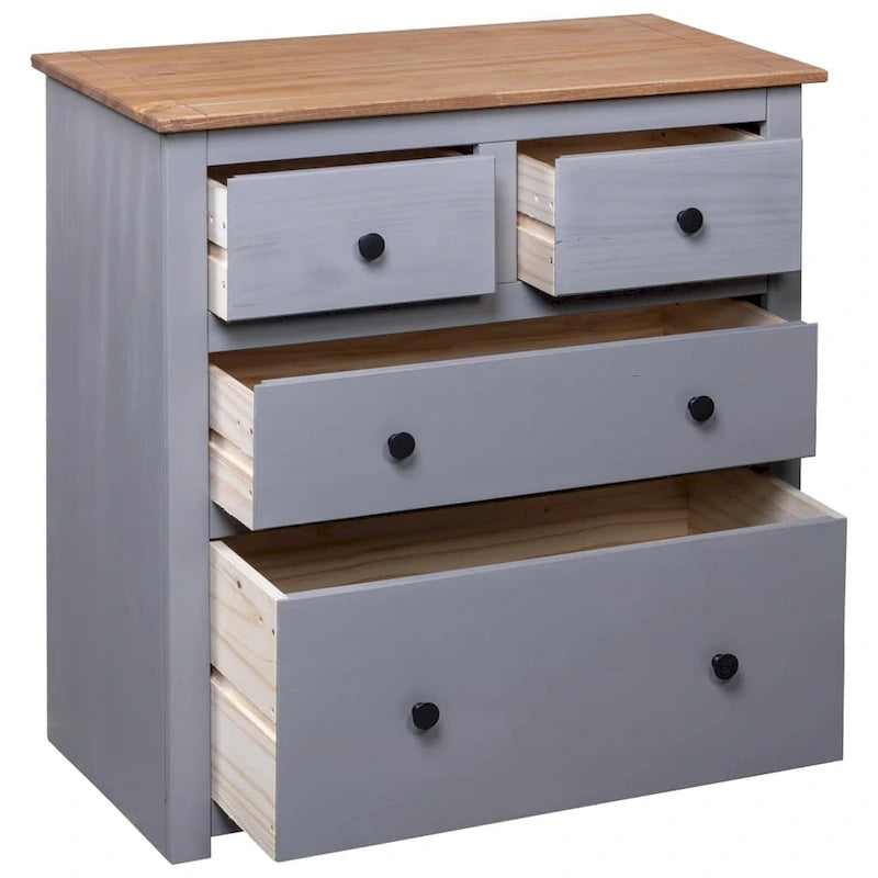 Sideboard Drawer Cupboard for Bedroom Storage Cabinet Pine - 31.5 x 15.7 x 32.7
