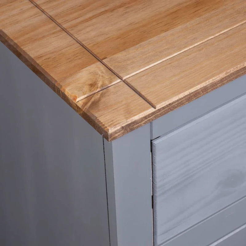 Sideboard Drawer Cupboard for Bedroom Storage Cabinet Pine - 31.5 x 15.7 x 32.7