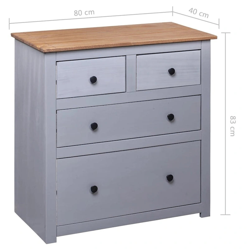 Sideboard Drawer Cupboard for Bedroom Storage Cabinet Pine - 31.5 x 15.7 x 32.7