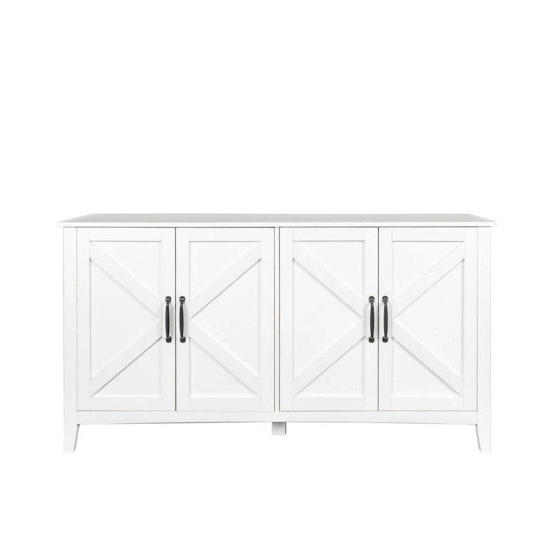 Cabinet with 4 Doors and 4 open shelgves,Freestanding Sideboard Storage Cabinet