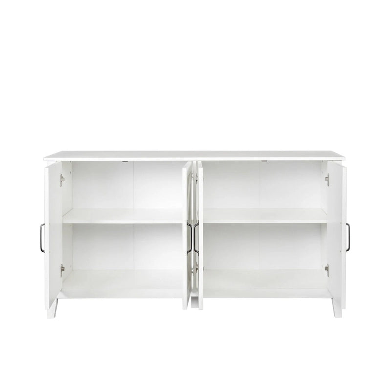 Cabinet with 4 Doors and 4 open shelgves,Freestanding Sideboard Storage Cabinet