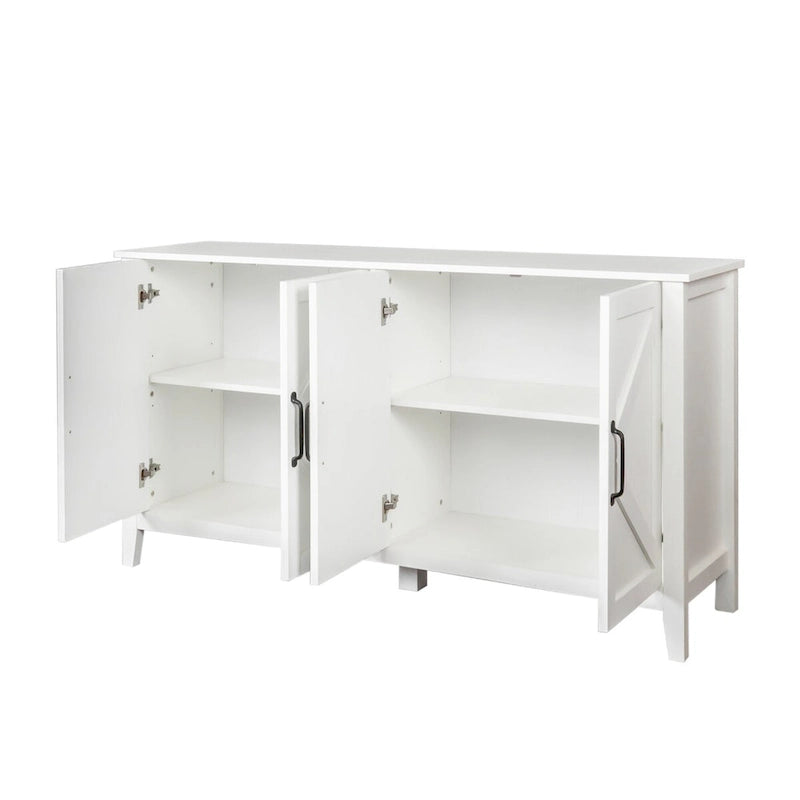 Cabinet with 4 Doors and 4 open shelgves,Freestanding Sideboard Storage Cabinet
