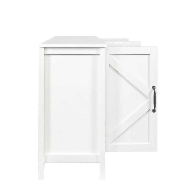 Cabinet with 4 Doors and 4 open shelgves,Freestanding Sideboard Storage Cabinet