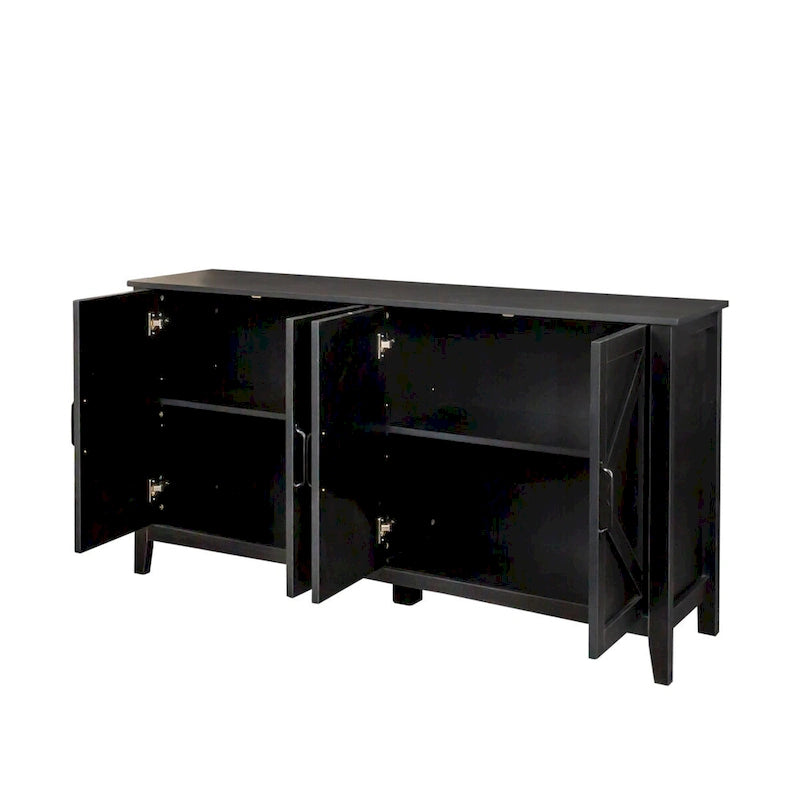 Cabinet with 4 Doors and 4 open shelgves,Freestanding Sideboard Storage Cabinet