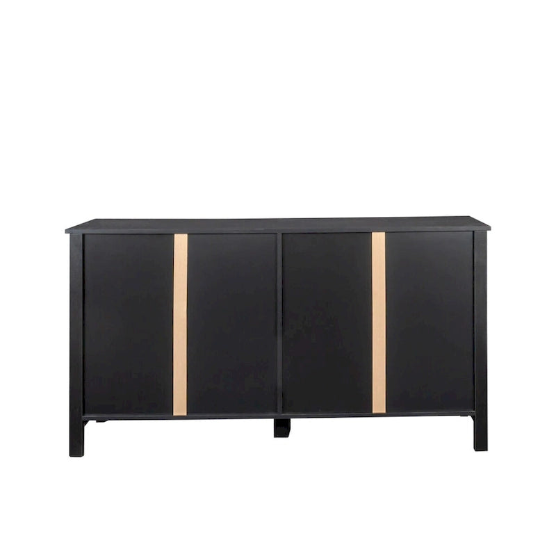 Cabinet with 4 Doors and 4 open shelgves,Freestanding Sideboard Storage Cabinet