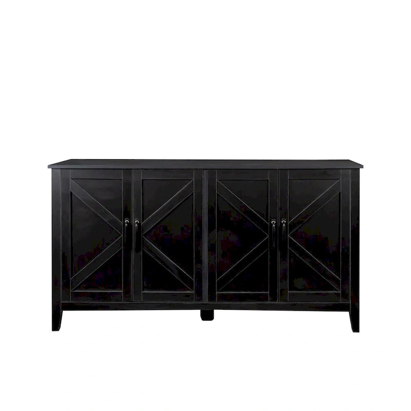 Cabinet with 4 Doors and 4 open shelgves,Freestanding Sideboard Storage Cabinet