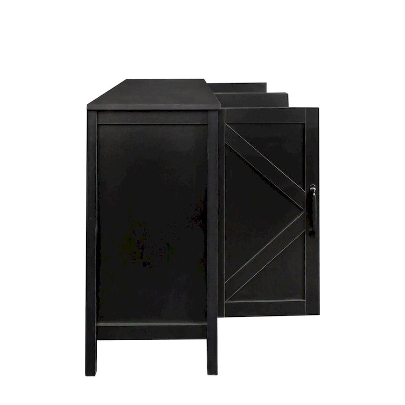 Cabinet with 4 Doors and 4 open shelgves,Freestanding Sideboard Storage Cabinet