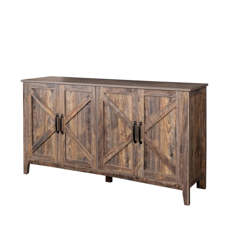 Cabinet with 4 Doors and 4 open shelgves,Freestanding Sideboard Storage Cabinet