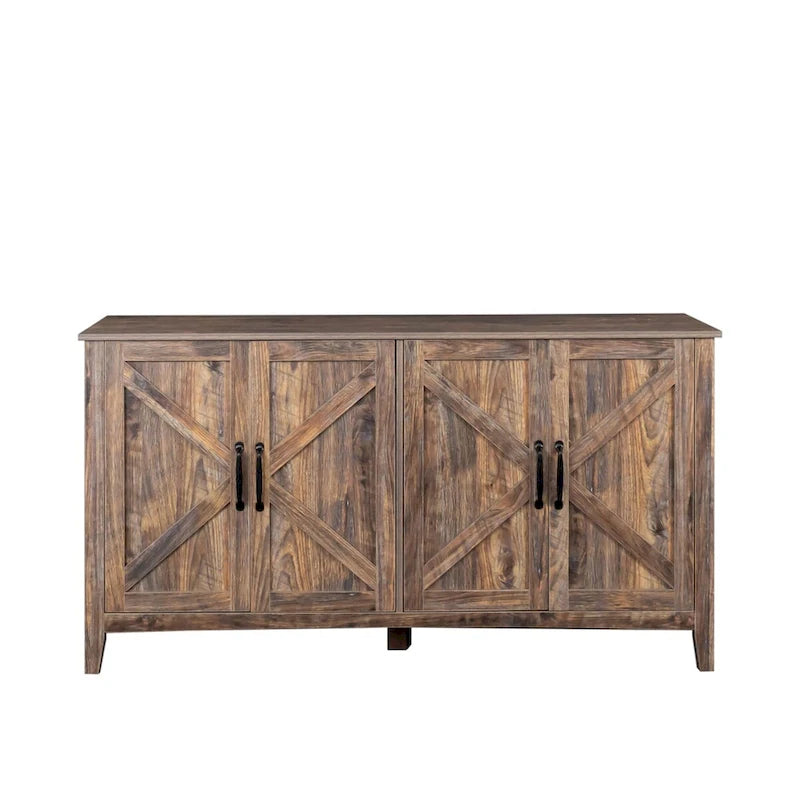Cabinet with 4 Doors and 4 open shelgves,Freestanding Sideboard Storage Cabinet