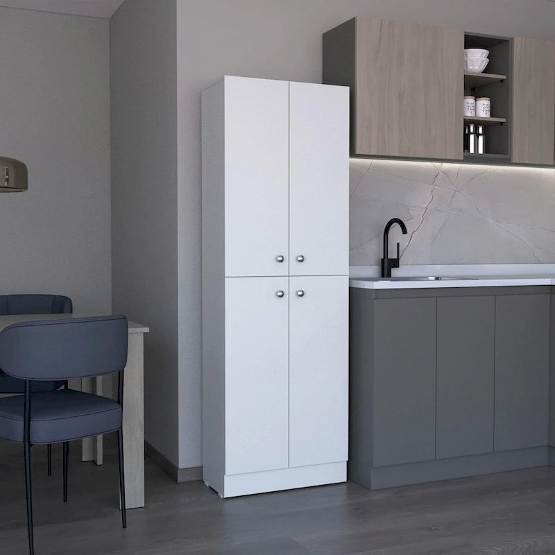 Kitchen Pantry Storage Cabinet, With 4 Doors, 5 Shelves