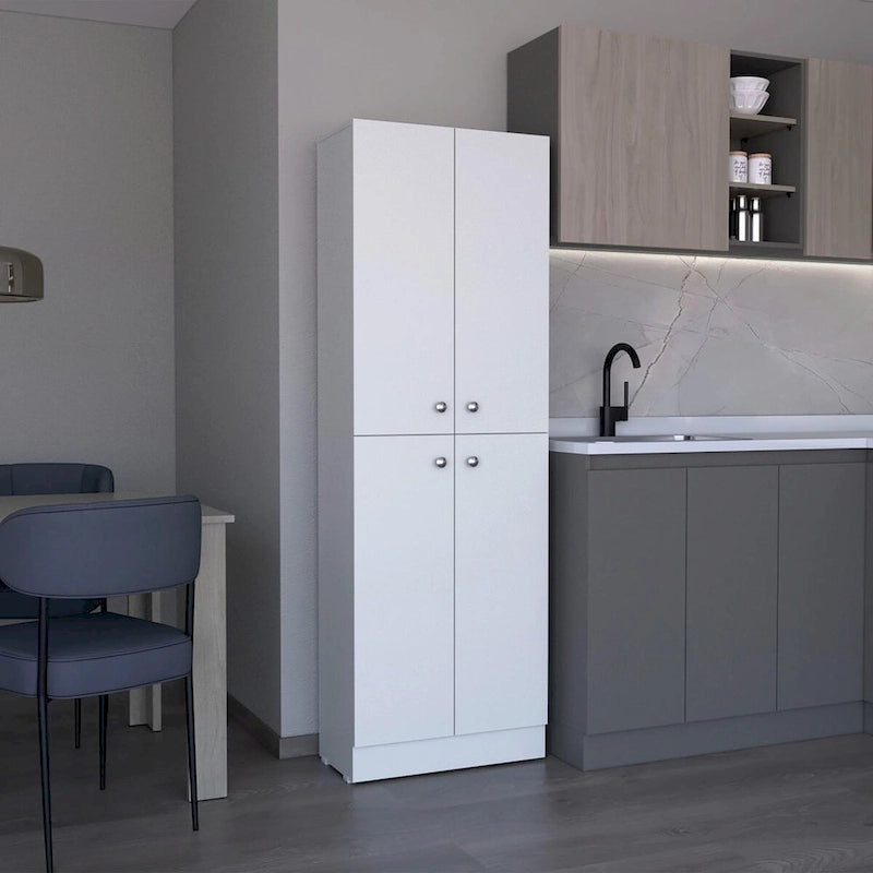 Kitchen Pantry Storage Cabinet, With 4 Doors, 5 Shelves