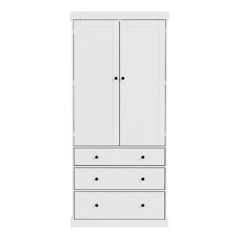 Freestanding Tall Cupboard Storage Cabinet w/ 8 Door Shelves, 3 Drawer