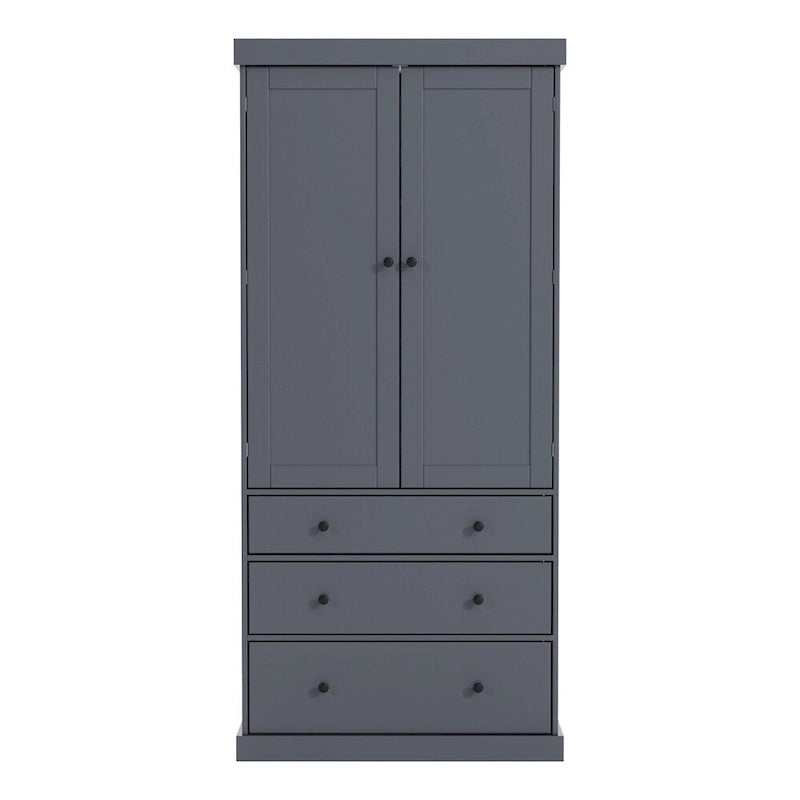Freestanding Tall Cupboard Storage Cabinet w/ 8 Door Shelves, 3 Drawer