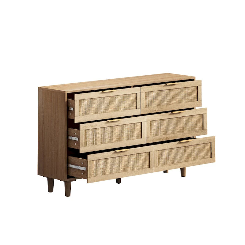 Modern Rattan Storage Cabinet Rattan Drawer,for Bedroom,Living Room