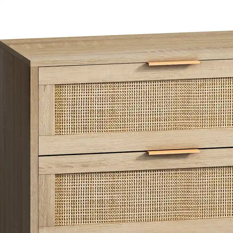 Modern Rattan Storage Cabinet Rattan Drawer,for Bedroom,Living Room