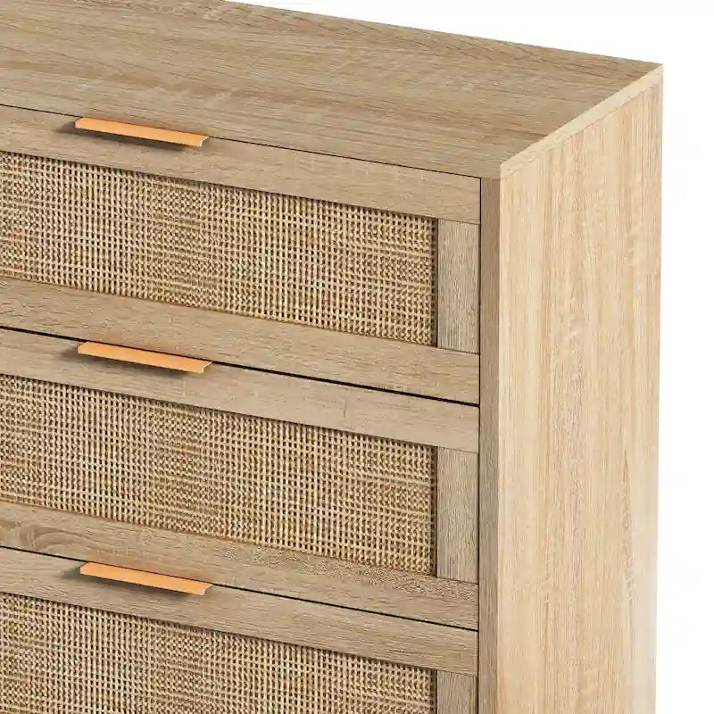 Modern Rattan Storage Cabinet Rattan Drawer,for Bedroom,Living Room