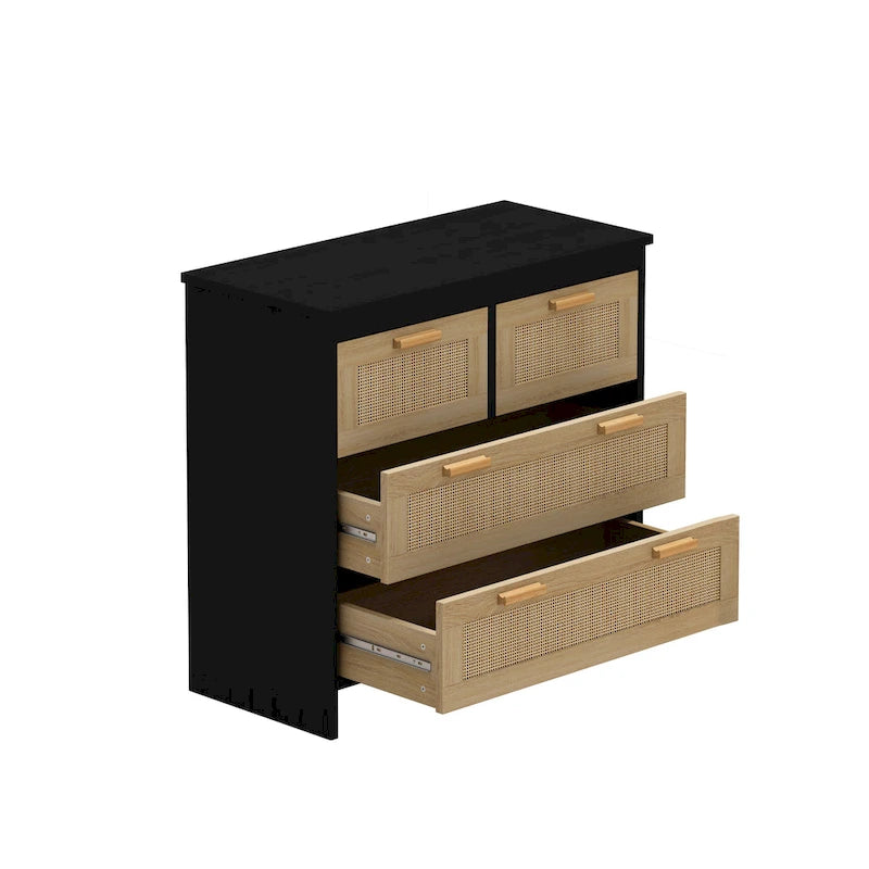 Modern Rattan Storage Cabinet Rattan Drawer,for Bedroom,Living Room